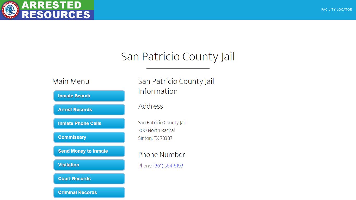 San Patricio County Jail - Inmate Search - Sinton, TX