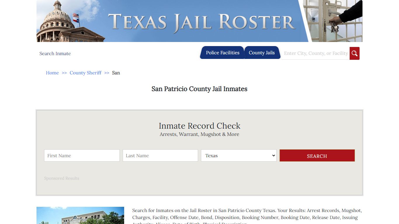 San Patricio County Jail Inmates - Jail Roster Search