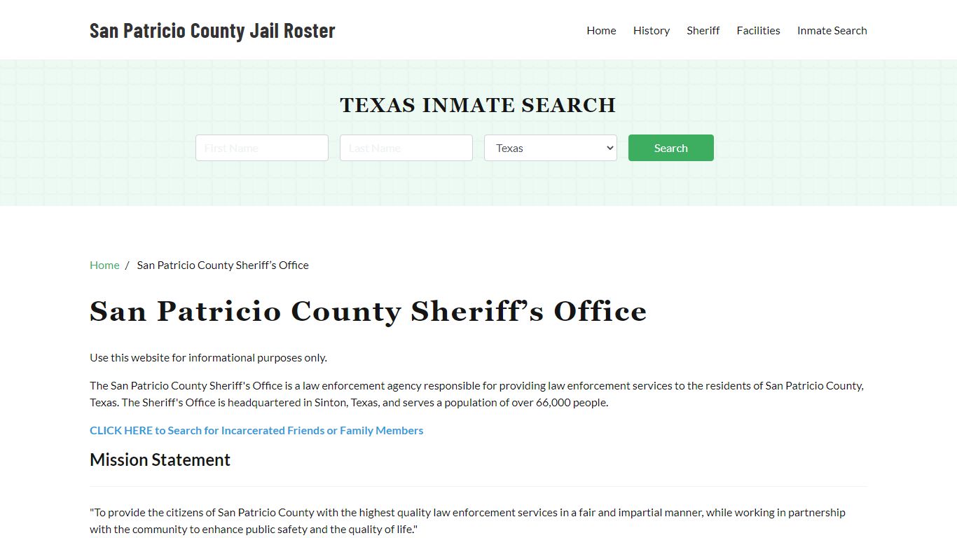 San Patricio County Sheriff Office, TX, Arrest Warrants Search