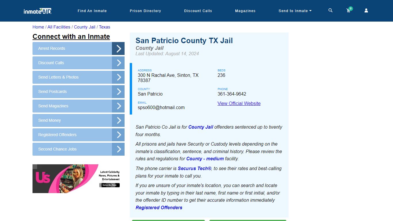 San Patricio County TX Jail - Inmate Locator